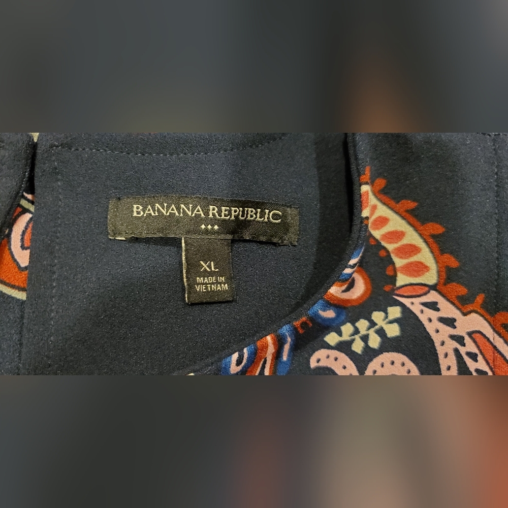 Banana Republic Blue and Pink Sheath Midi Dress, Size XL. - Picture 7 of 11